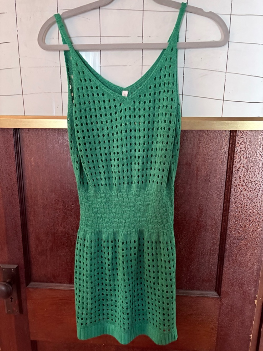 Green Knit Sleeveless swim cover up